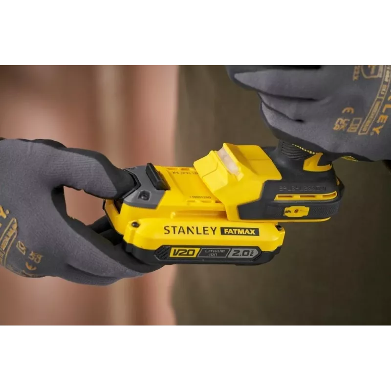 STANLEY FATMAX SFMCD726D2T 18V Bezvadu Bezsuku Kombinētais Urbjmašīnas (2x 2.0Ah Akumulatori, Lādētājs, TSTAK Kaste)