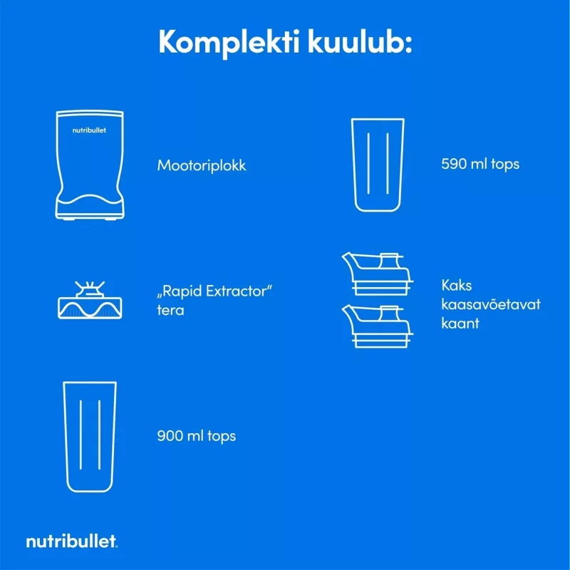 Nutribullet NBT1006MB Turbo 1000 W Blender, Matēti melns