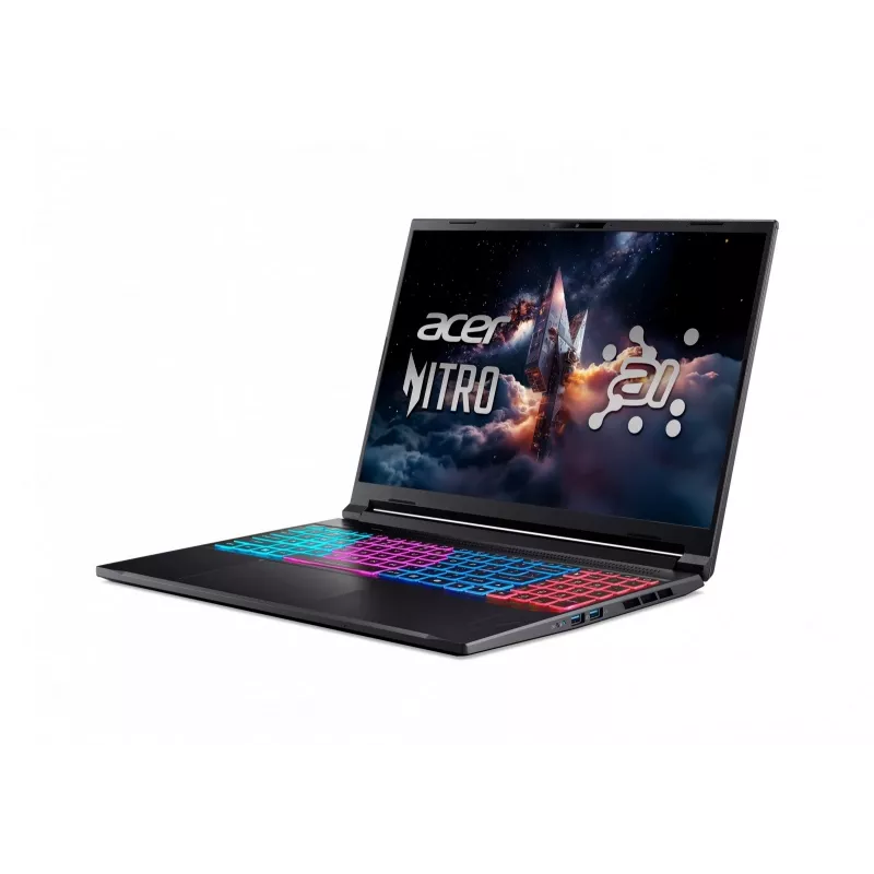 Acer Nitro 16S AI ANV16S-61 Gaming Laptop - AMD Ryzen AI 9 365, 32GB DDR5, 1TB SSD, NVIDIA GeForce RTX 5070, 16 collu WQXGA 180Hz, Windows 11 Pro, Melns