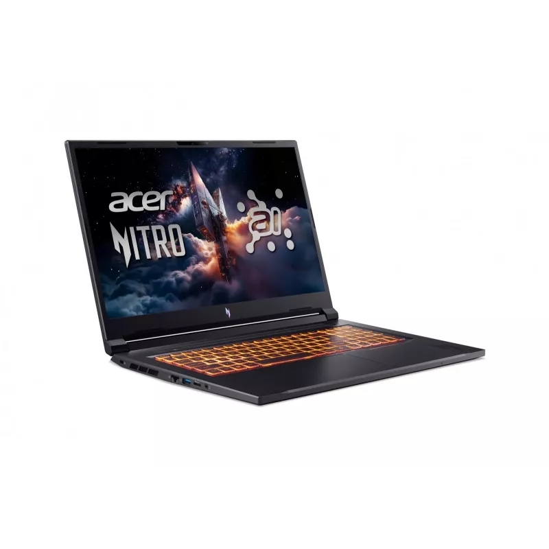 Acer Nitro 17 ANV17-61 Gaming Laptop, AMD Ryzen AI 9 365, 32GB DDR5, 1TB SSD, GeForce RTX 5070, 17,3 collu QHD 165Hz, Windows 11 Pro, Melns