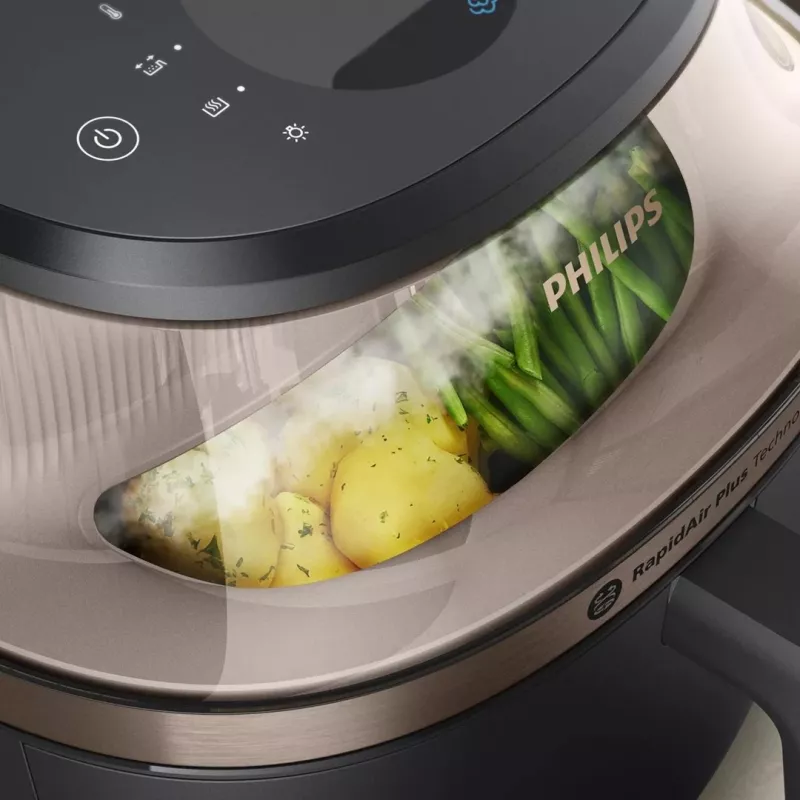 Philips NA543/00 Karstā gaisa fritieris 7.2 L 2000 W Melns, Šampanietis