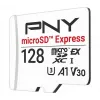 PNY 128GB microSDXC Express Card UHS-I U3 V30 A1 ar SD adapteri