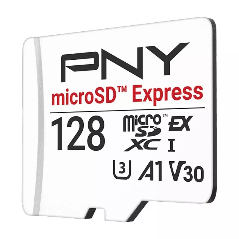 PNY 128GB microSDXC Express Card UHS-I U3 V30 A1 ar SD adapteri