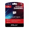 PNY 128GB microSDXC Express Card UHS-I U3 V30 A1 ar SD adapteri