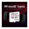 PNY 128GB microSDXC Express Card UHS-I U3 V30 A1 ar SD adapteri