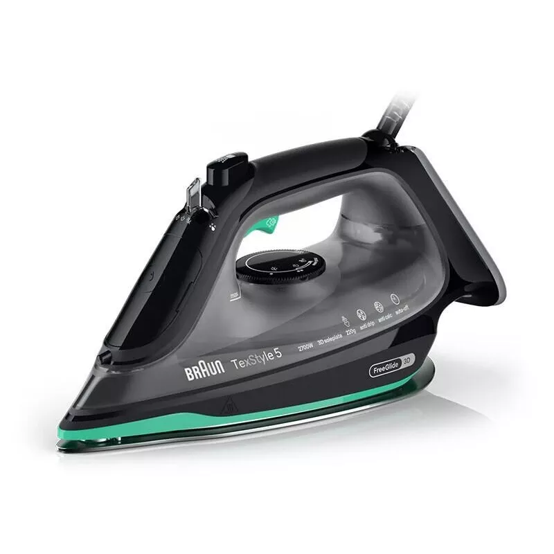Braun TexStyle 5 SI5277GR tvaika gludeklis - 2700W, EloxalPlus zole, melns/zaļš