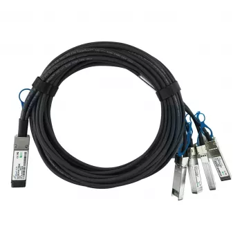 BlueOptics Intel XXV4DACBL3M saderīgs BlueLAN pasīvais 100GBASE-CR4 QSFP28 uz 4x25GBASE-CR SFP28 tiešās pievienošanas sadales kabelis, 3m, AWG26