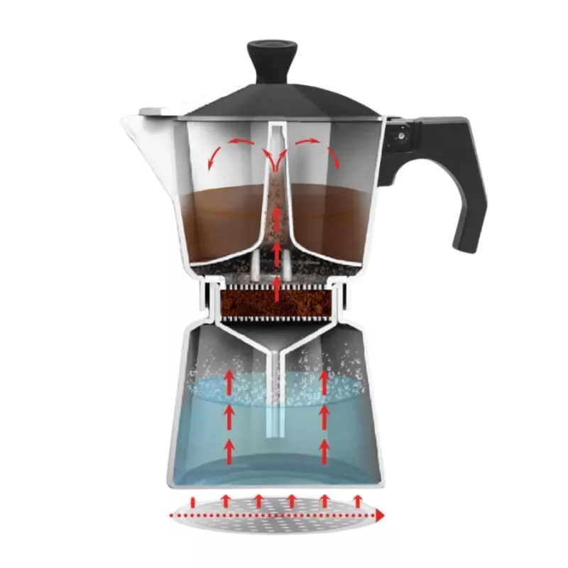 Maestro Granite MR-1667-3 Moka Pot kafijas automāts 150ml 3 tases Pelēks