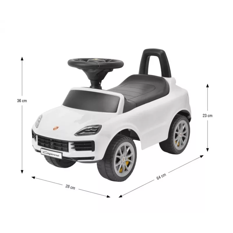 MILLY MALLY Bērnu auto Porsche Cayenne S Balts - Elektriskais braucamrīks ar 12V akumulatoru, tālvadību, LED gaismām