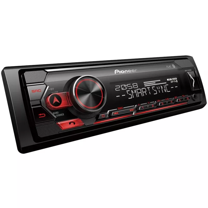 Pioneer MVH-S420BT 1-DIN Bluetooth autouztvērējs ar RDS, īss korpuss