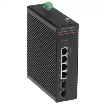 Hikvision DS-3T1506HP-SI-4P2F(O-STD)/NO POWER UNIT - Nepārvaldāms Gigabit PoE++ slēdzis - 4 PoE+ porti + 2 SFP augšupsaites - 60W budžets