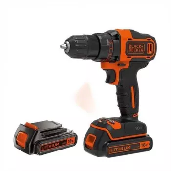 Black & Decker BDCDD186KB 18V Bezvadu Urbju/Skrūvgriežu Komplekts ar 2x1.5Ah Akumulatoriem, Bezatslēgas Patronu, 40Nm Griezes Momentu