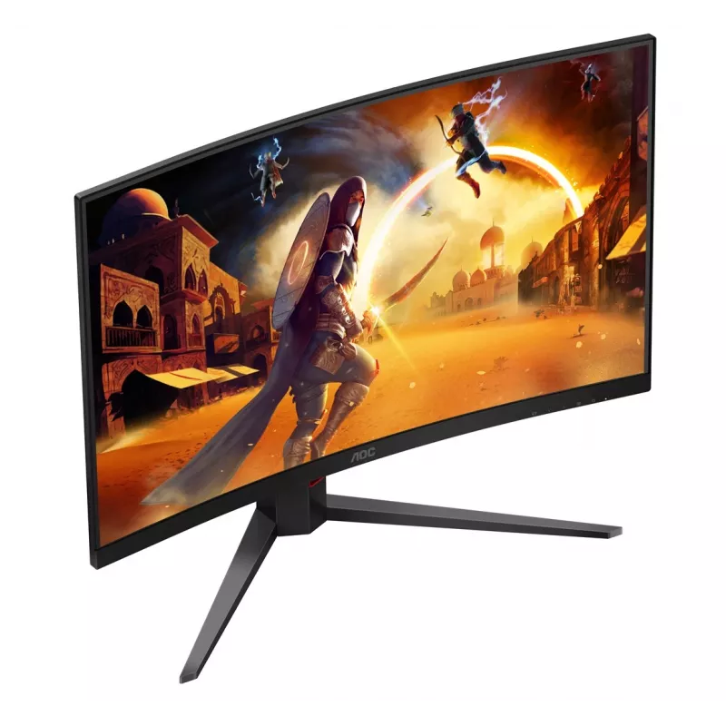 AOC C32G4Z 31.5 inch Izliekts spēļu monitors, Full HD, 240Hz, 1ms, VA, FreeSync Premium, Melns/Sarkans
