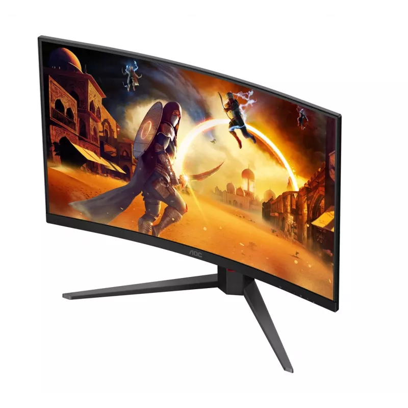 AOC C32G4Z 31.5 inch Izliekts spēļu monitors, Full HD, 240Hz, 1ms, VA, FreeSync Premium, Melns/Sarkans