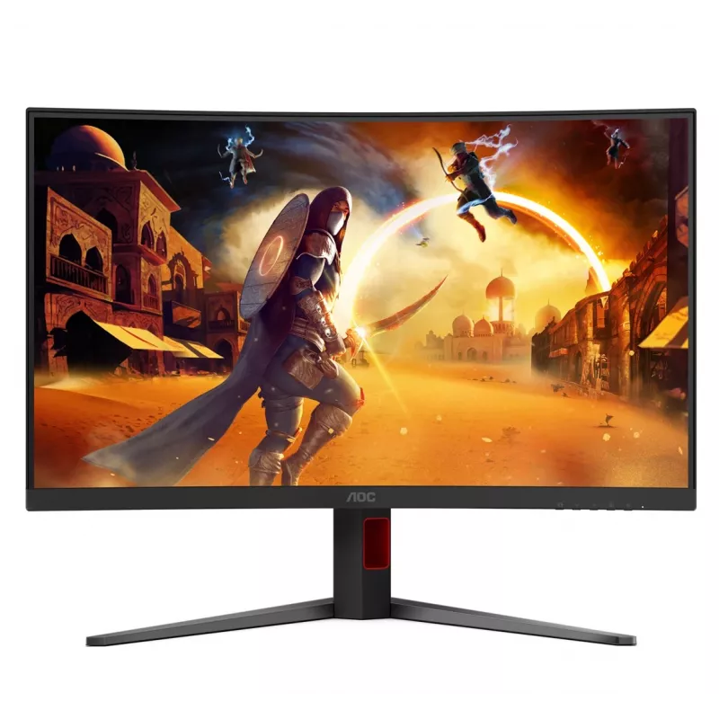 AOC C32G4Z 31.5 inch Izliekts spēļu monitors, Full HD, 240Hz, 1ms, VA, FreeSync Premium, Melns/Sarkans