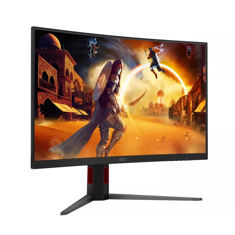AOC C32G4Z 31.5 inch Izliekts spēļu monitors, Full HD, 240Hz, 1ms, VA, FreeSync Premium, Melns/Sarkans