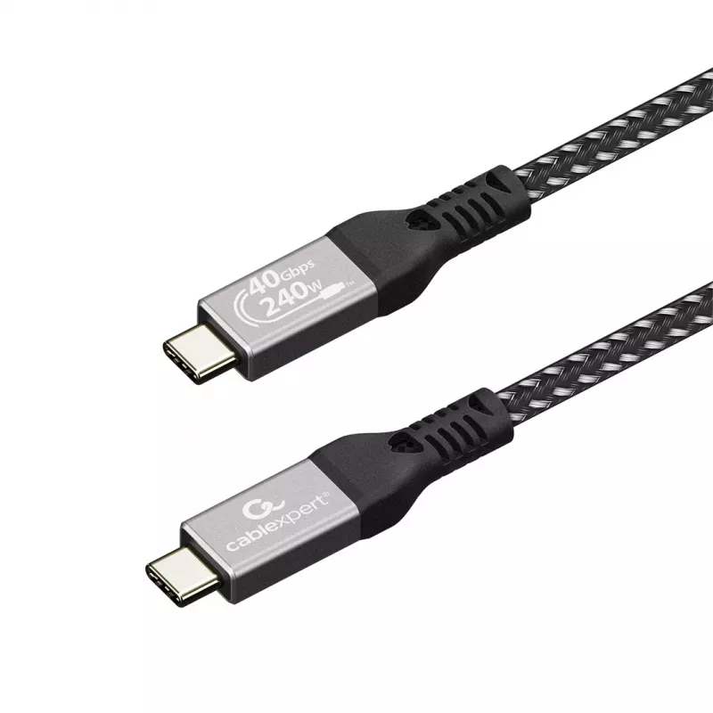 Gembird CCBP-USB4-CMCM240-0.5M Premium USB4 Type-C uzlādes un datu kabelis, 40 Gbps, 240 W, 0,5 m
