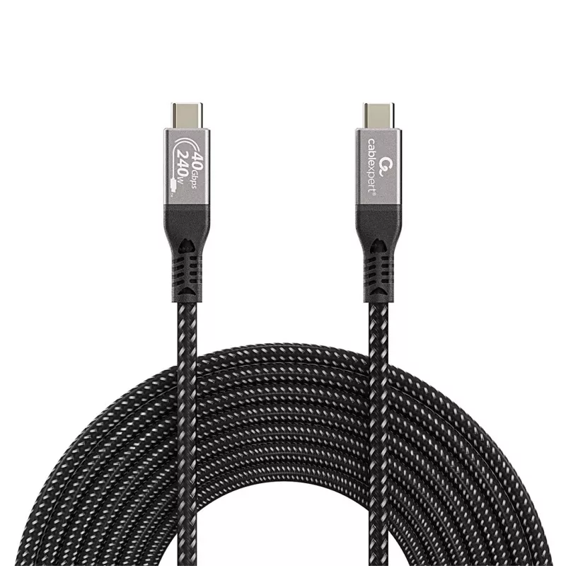 Gembird CCBP-USB4-CMCM240-0.5M Premium USB4 Type-C uzlādes un datu kabelis, 40 Gbps, 240 W, 0,5 m