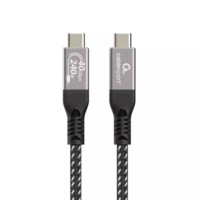 Gembird CCBP-USB4-CMCM240-0.5M Premium USB4 Type-C uzlādes un datu kabelis, 40 Gbps, 240 W, 0,5 m