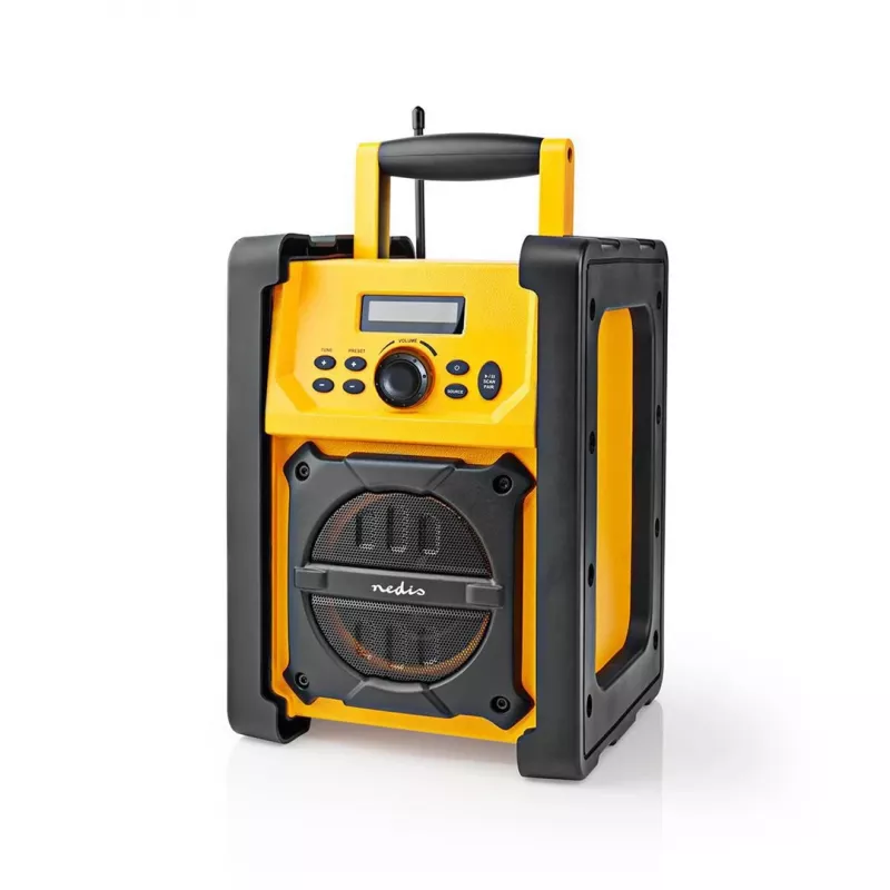 Nedis FM Radio RDFM3100YW - Pārnēsājams FM radio ar Bluetooth un AUX, IPX5, Dzeltens