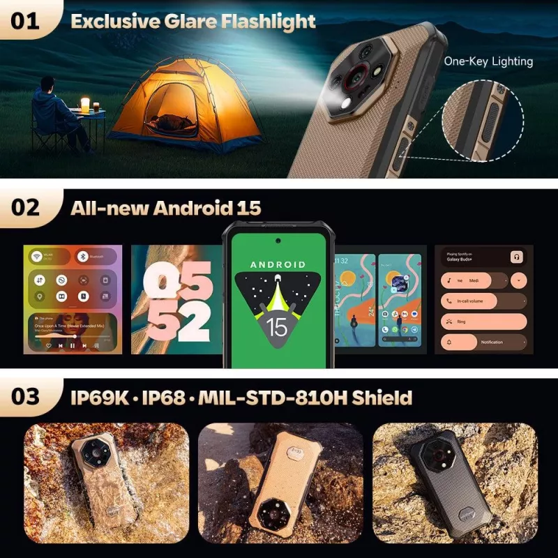 ULEFONE Armor X16 6GB/128GB Wasteland Shadow Izturīgs Viedtālrunis