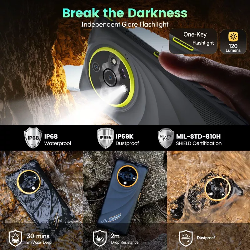 ULEFONE Armor X31 6GB/128GB Green Rugged Smartphone 5.45 inch HD+ IP68/IP69K
