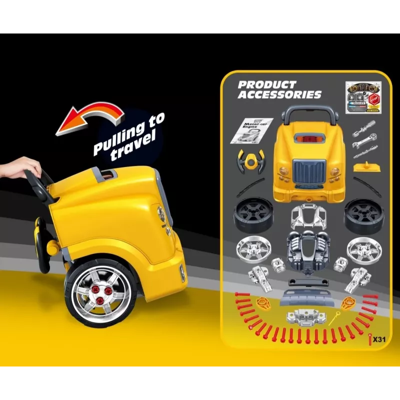 MILLY MALLY Meistardarbnīcas komplekts ar izjauktu dzinēju N-Gine Yellow
