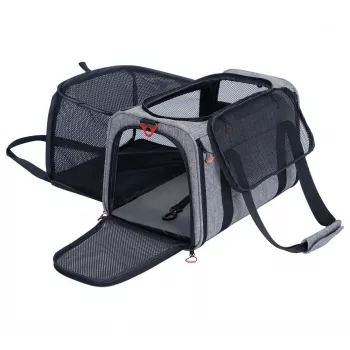 ZOLUX NOMAD M Izplešamā mājdzīvnieku pārvadāšanas soma 44x28x28 cm Pelēka