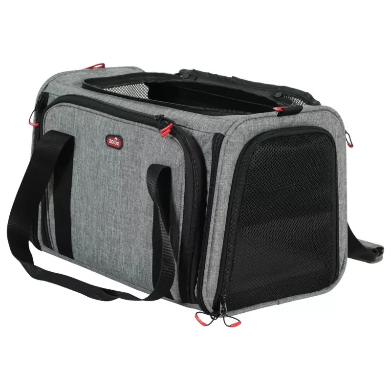 ZOLUX NOMAD M Izplešamā mājdzīvnieku pārvadāšanas soma 44x28x28 cm Pelēka