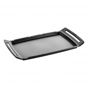 Staub Taisnstūra čuguna cepšanas panna ar vāku, melna, indukcijai piemērota, 38 cm
