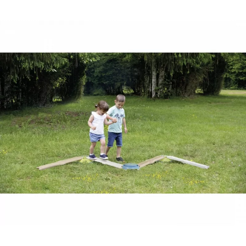 Smoby Life Balance Beam Set bērniem - 10 daļu modulārs līdzsvara treniņu komplekts ar soļošanas akmeņiem, iekštelpām/āra telpām, vecumam no 2+ gadiem
