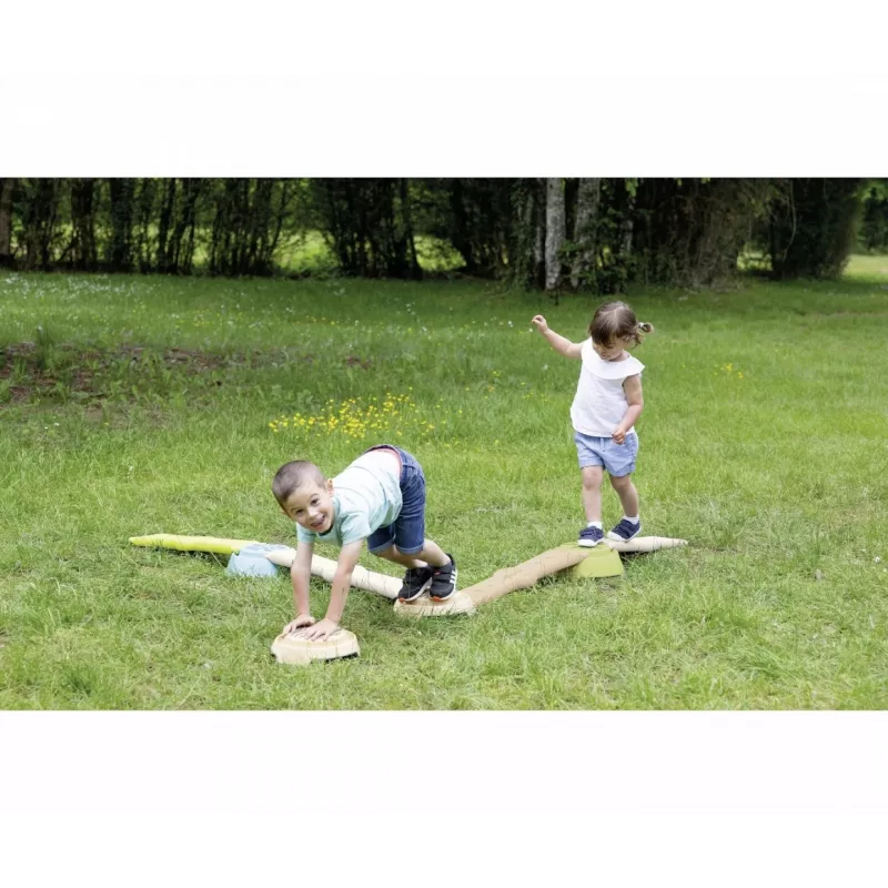 Smoby Life Balance Beam Set bērniem - 10 daļu modulārs līdzsvara treniņu komplekts ar soļošanas akmeņiem, iekštelpām/āra telpām, vecumam no 2+ gadiem