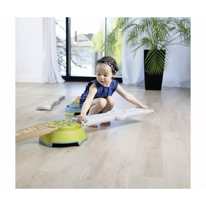 Smoby Life Balance Beam Set bērniem - 10 daļu modulārs līdzsvara treniņu komplekts ar soļošanas akmeņiem, iekštelpām/āra telpām, vecumam no 2+ gadiem