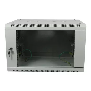 ALLNET 19 inch sienas stiprinājuma korpuss 9U 1-detaļas dziļums 600mm gaiši pelēks plakanpakas SMA sērija