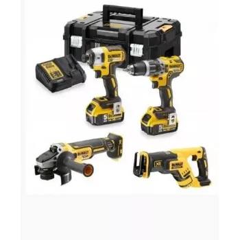 DEWALT DCK440P2T-QW 18V 4-daļīgs bezvadu kombinētais komplekts (2x5.0Ah, XR Li-Ion, bezsuku motors)