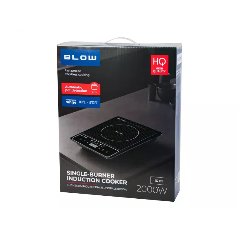 BLOW Induction Cooker, Single-Burner, Adjustable Hob, 2000W, Black
