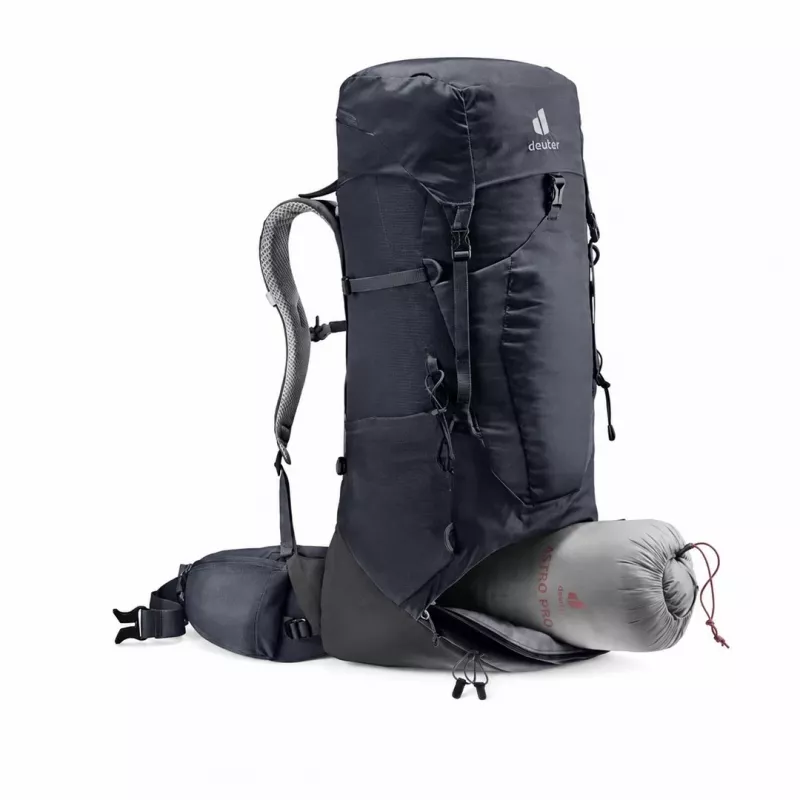 Deuter Aircontact Lite 40+10 Mugursoma Melns/Grafīts