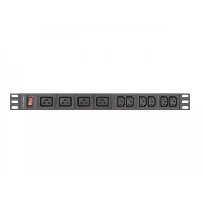 LANBERG Rack PDU 19 collas 1U 16A 2m 4x C19 6x C13 C20 Melns