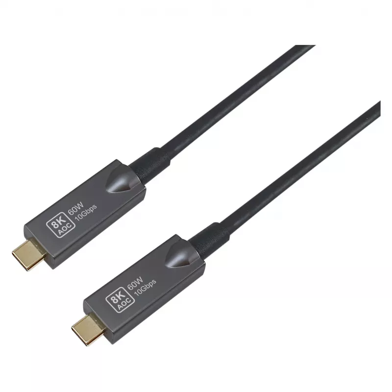 Equip USB 3.2 Gen 2 USB-C uz USB-C aktīvais optiskais kabelis 15m Melns