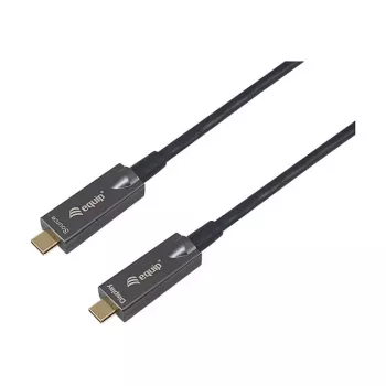Equip USB 3.2 Gen 2 USB-C uz USB-C aktīvais optiskais kabelis 15m Melns