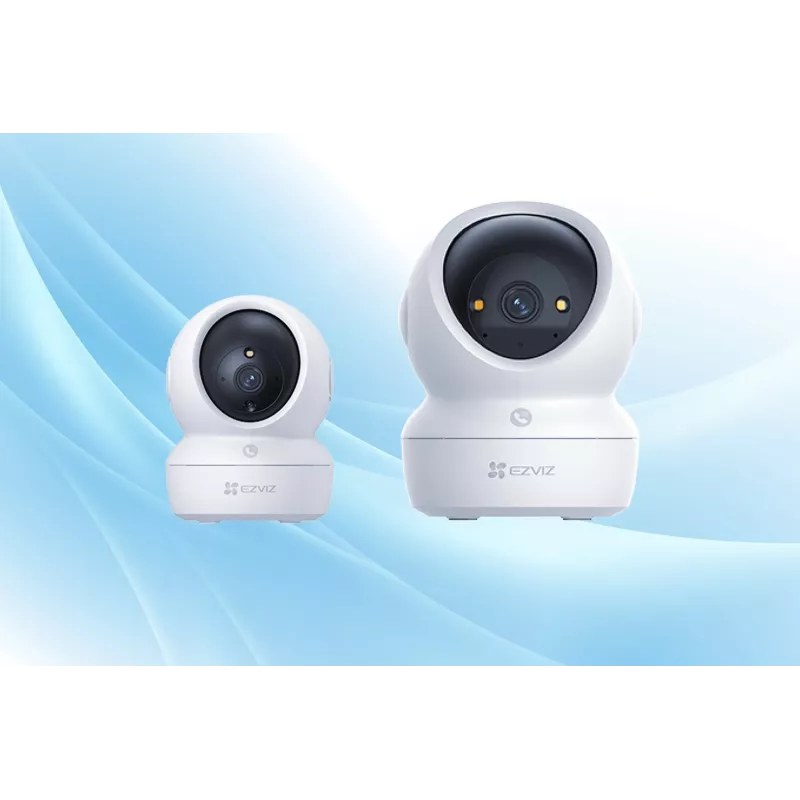 EZVIZ H6c G1 4K sfēriskā IP drošības kamera iekštelpām, 4K UHD, 3840x2160, Wi-Fi, Ethernet, nakts redzamība, divvirzienu audio, AI noteikšana, griestu/sienas/galda stiprinājums