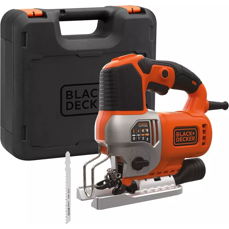 Black & Decker BES610K-QS 650W Svārsta finierzāģis komplektā ar kastīti
