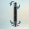 Cecotec EnergySilence 8190 Skyline Ionic Tower Fan, Stand Fan, 60 W, 29 cm, 3 ātrumi, Svārstības, Taimeris, Tālvadības pults, Pelēks