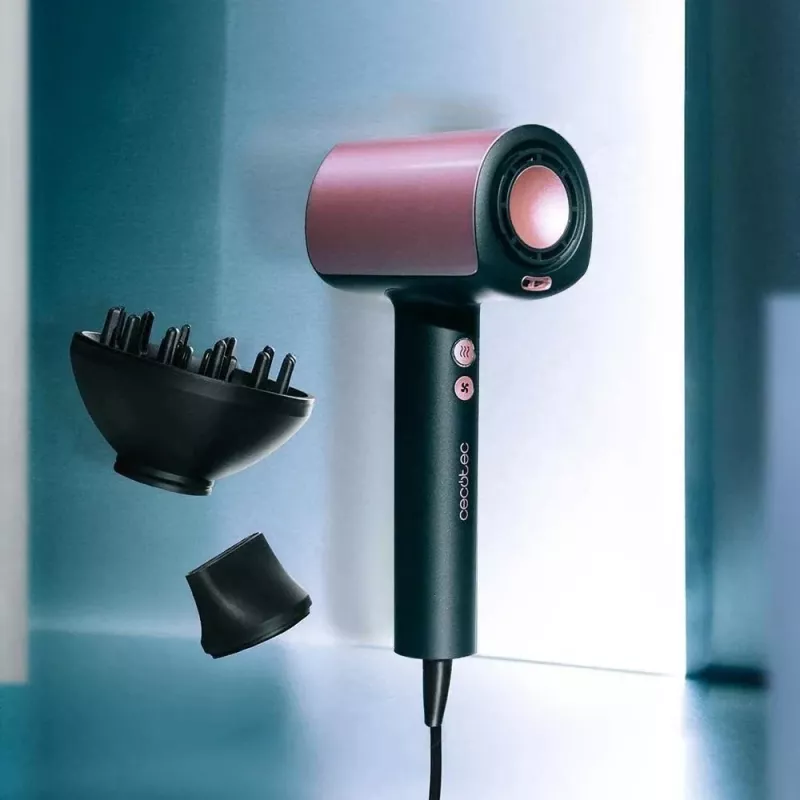 Cecotec DryGlam Nano Plasma Fēns 1600 W Melns/Rozā Zelts