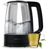 Cecotec ThermoSense 320 Clear elektriskā tējkanna 2200 W 1,7 L stikla melna/caurspīdīga