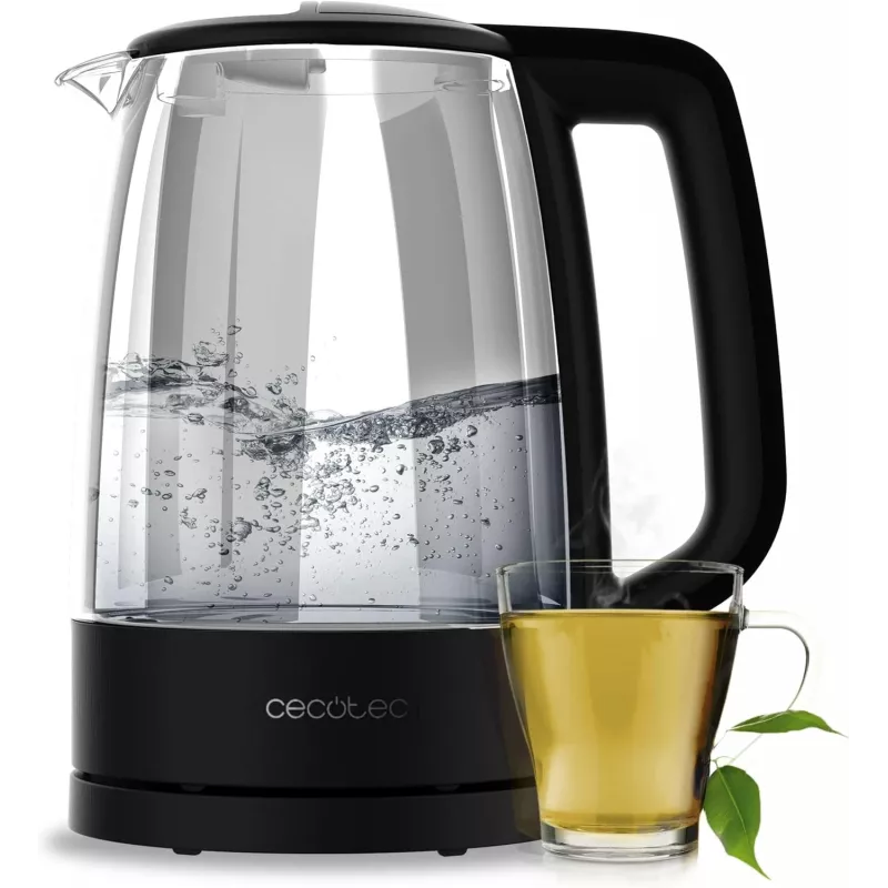 Cecotec ThermoSense 320 Clear elektriskā tējkanna 2200 W 1,7 L stikla melna/caurspīdīga