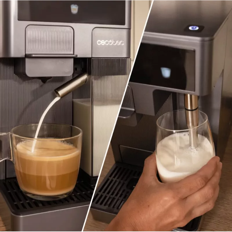 Cecotec FreeStyle Latte T Espresso Machine - 20 Bar Pump Pressure, Built-in Milk Frother, 1350 W, Grey