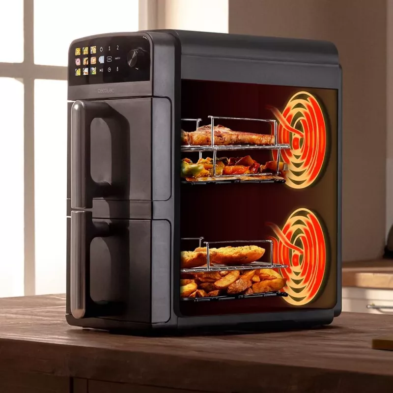 Cecotec Double Hot Air Fryer Cecofry DuoLevel 10000, 2400 W, 10 L, Melns