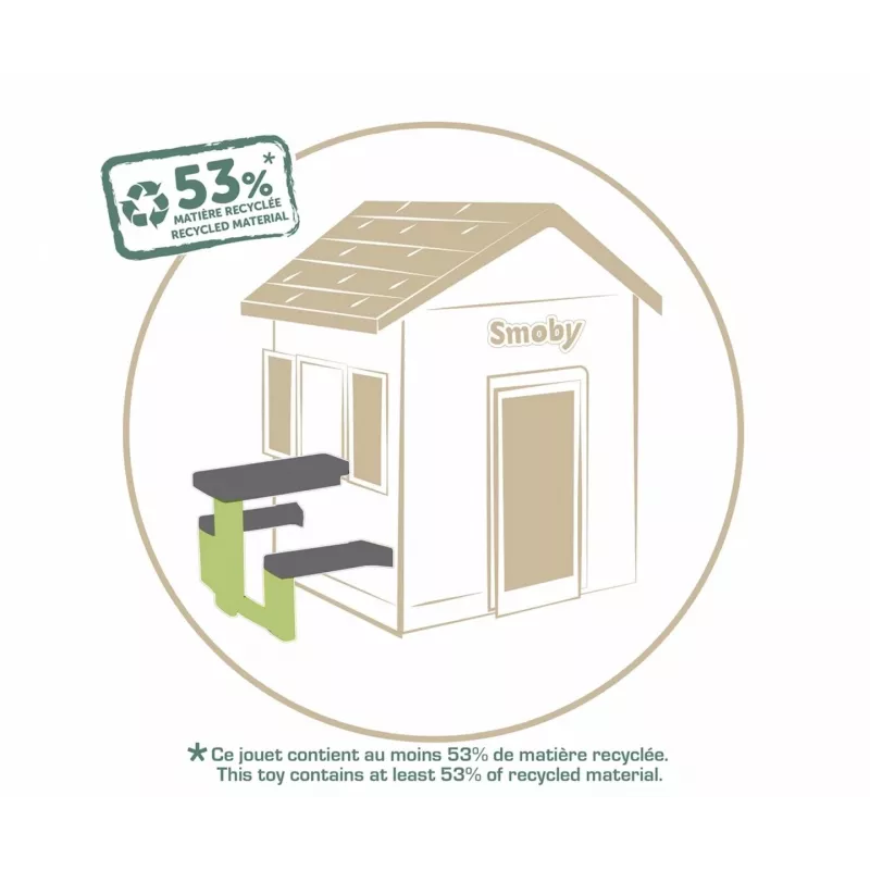 SMOBY Life Bērnu piknika galds Zaļš/Pelēks