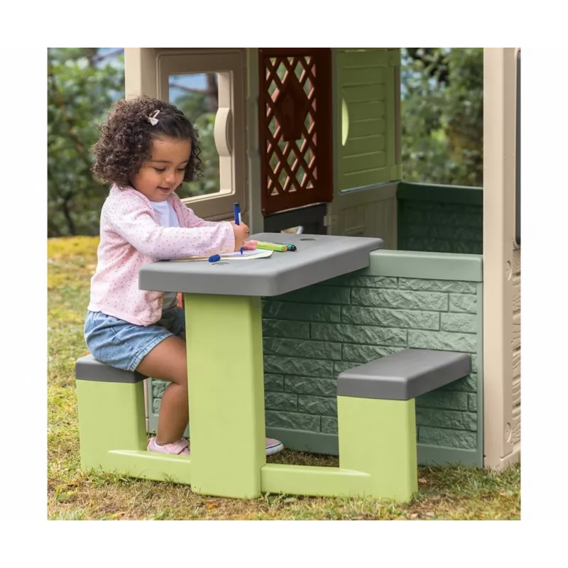 SMOBY Life Bērnu piknika galds Zaļš/Pelēks